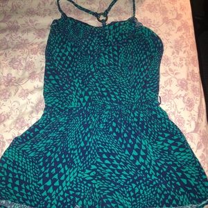 Dark green pattern romper SOLD
